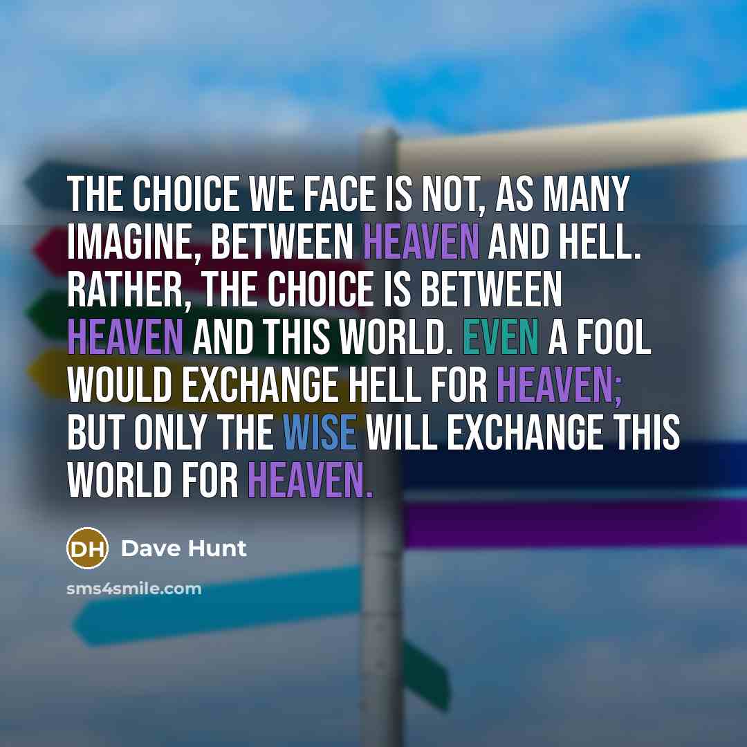 “The choice we face is not, as many imagine, between…” quote by Dave Hunt