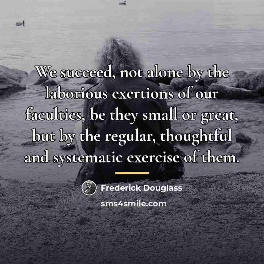 “We succeed, not alone by the laborious exertions of our…” quote by Frederick Douglass