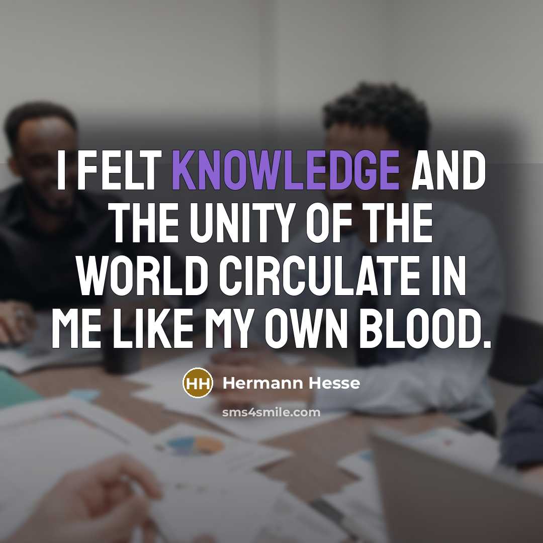 “I felt knowledge and the unity of the world circulate…” quote by Hermann Hesse