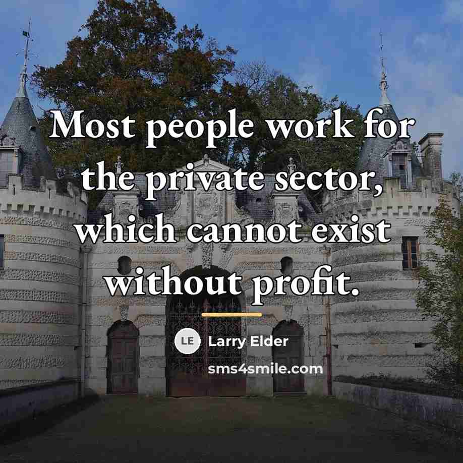 “Most people work for the private sector, which cannot exist…” quote by Larry Elder