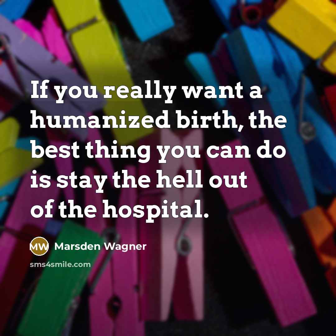 “If you really want a humanized birth, the best thing…” quote by Marsden Wagner