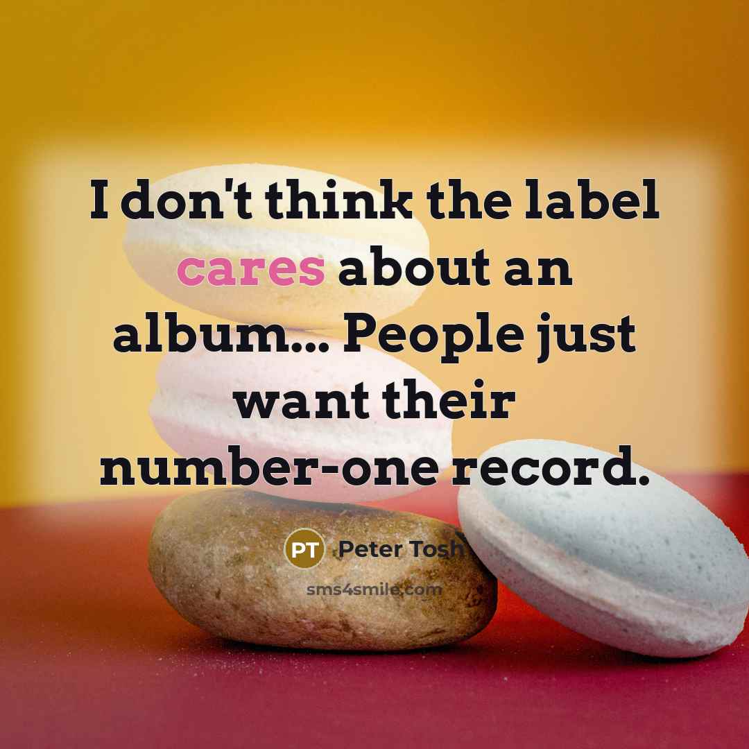 “I don't think the label cares about an album... People just want their number-one record.” quote by Peter Tosh