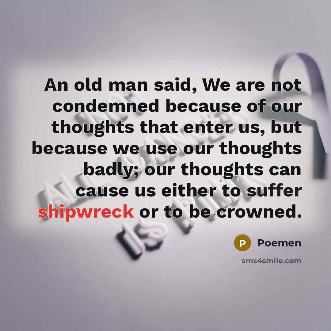 “An old man said, We are not condemned because of…” quote by Poemen