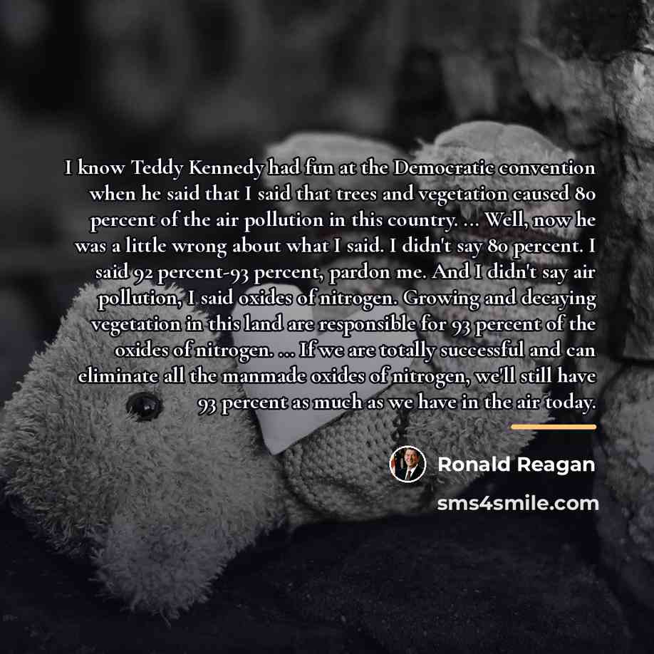 “I know Teddy Kennedy had fun at the Democratic convention…” quote by Ronald Reagan