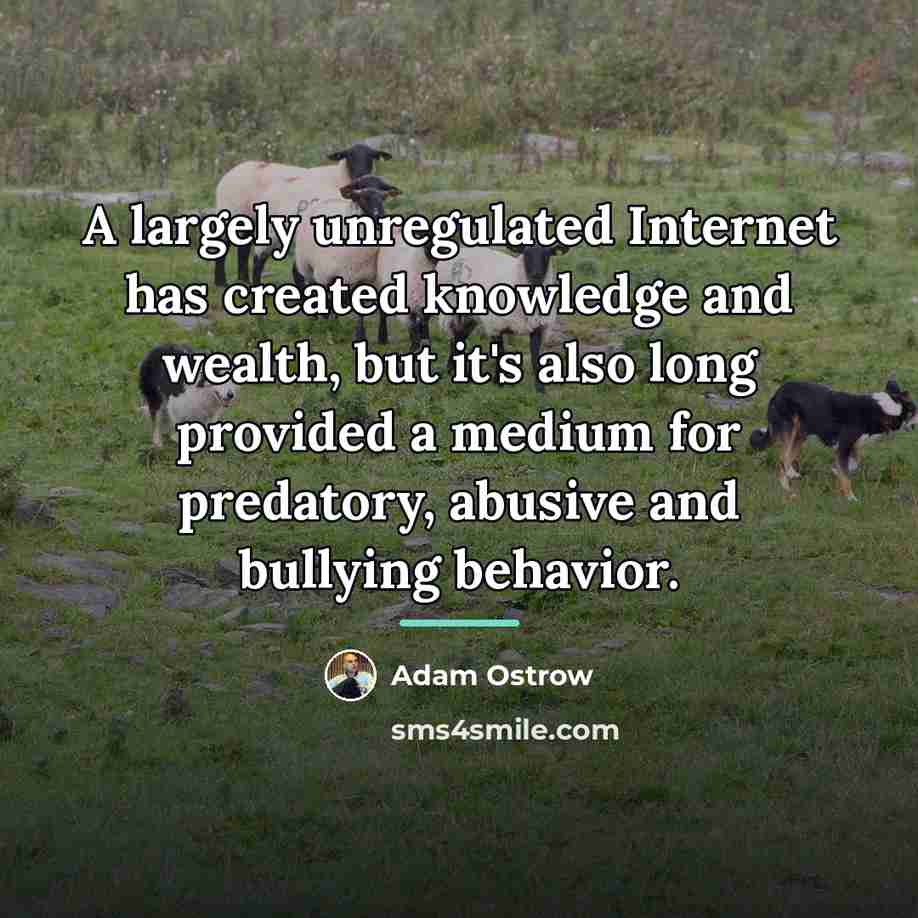 “A largely unregulated Internet has created knowledge and wealth, but…” quote by Adam Ostrow