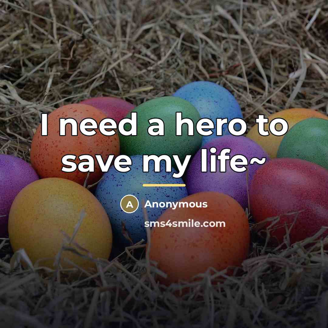 “I need a hero to save my life~…” quote by Anonymous
