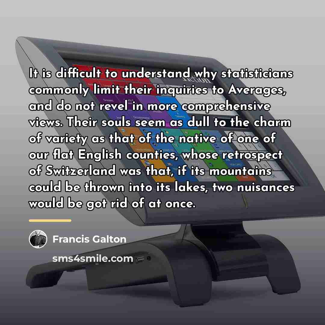 “It is difficult to understand why statisticians commonly limit their…” quote by Francis Galton