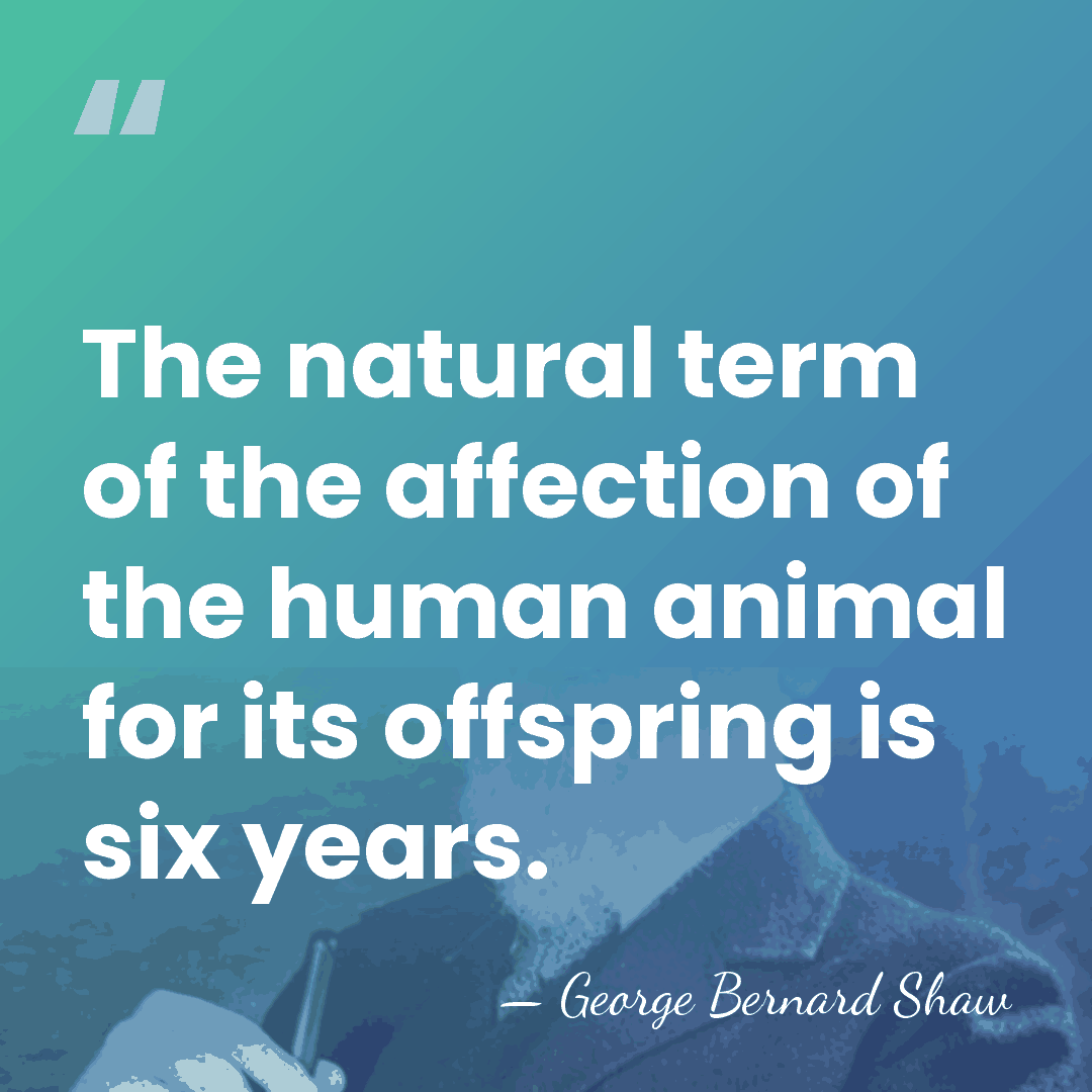 The natural term of the affection of the human animal for its&hellip; - George Bernard Shaw