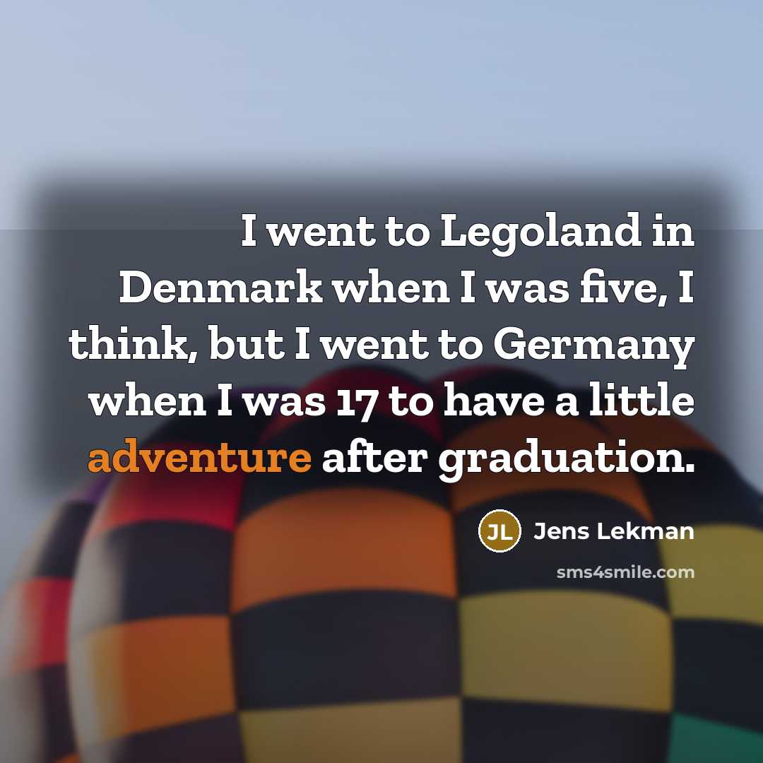 “I went to Legoland in Denmark when I was five,…” quote by Jens Lekman