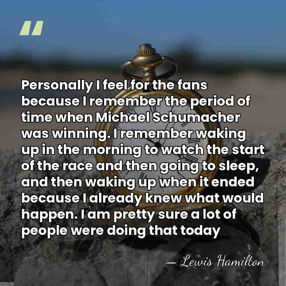 Personally I feel for the fans because I remember the period of&hellip; - Lewis Hamilton