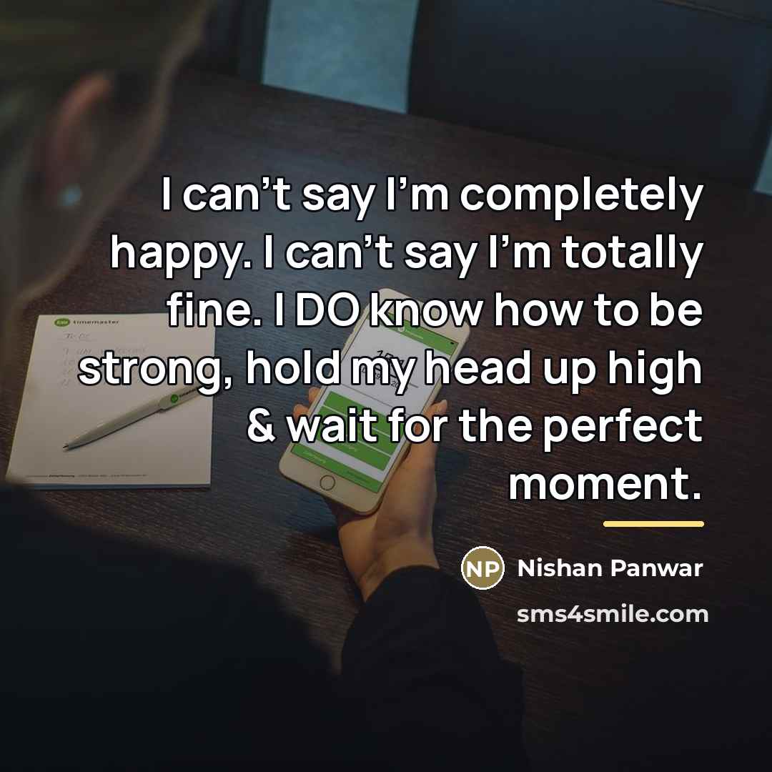 “I can't say I'm completely happy. I can't say I'm…” quote by Nishan Panwar