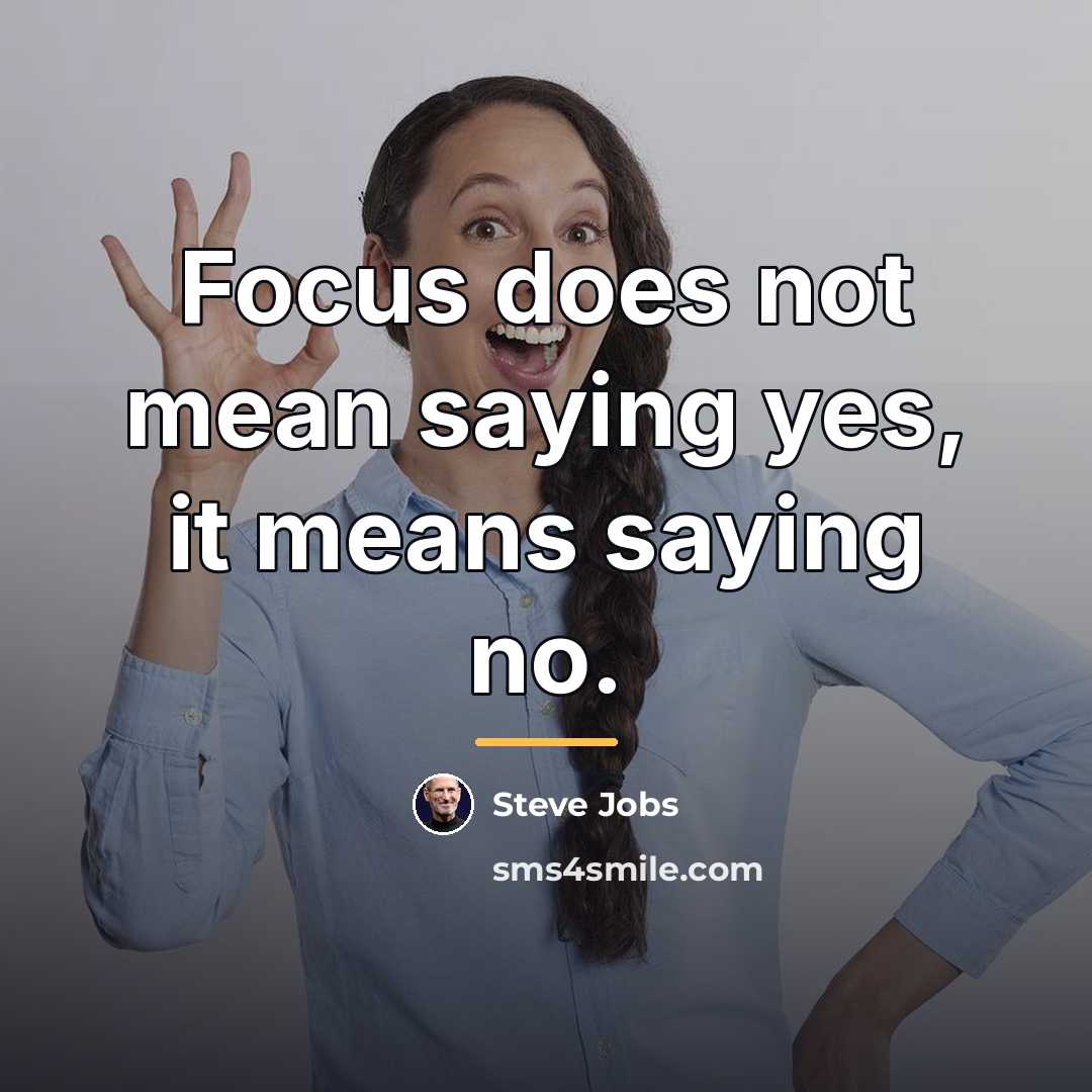 “Focus does not mean saying yes, it means saying no.…” quote by Steve Jobs