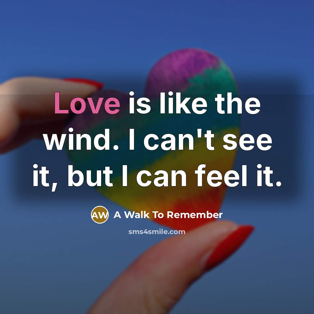 “Love is like the wind. I can't see it, but…” quote by A Walk To Remember