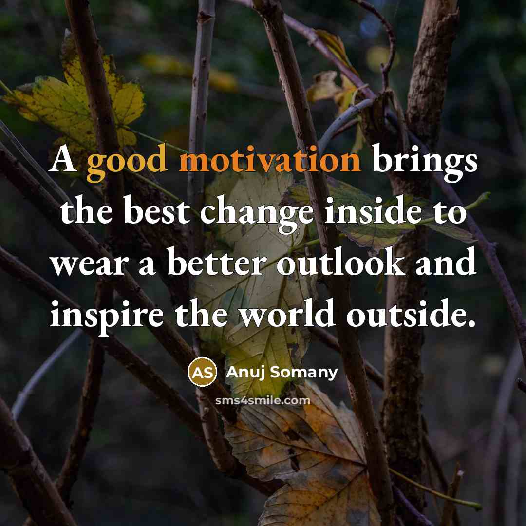 “A good motivation brings the best change inside to wear…” quote by Anuj Somany