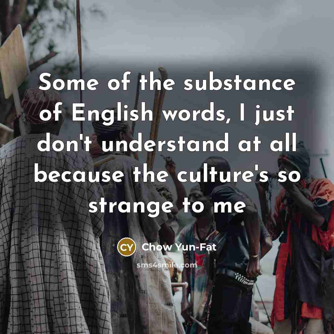 “Some of the substance of English words, I just don't…” quote by Chow Yun-Fat