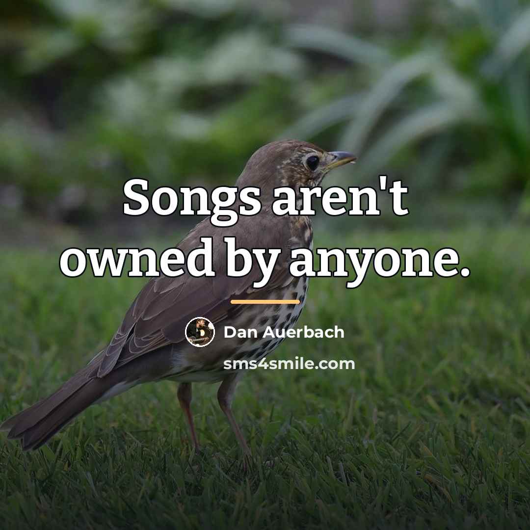 “Songs aren't owned by anyone.…” quote by Dan Auerbach