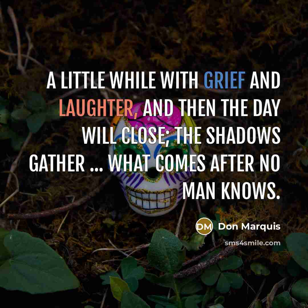 “A little while with grief and laughter, And then the…” quote by Don Marquis