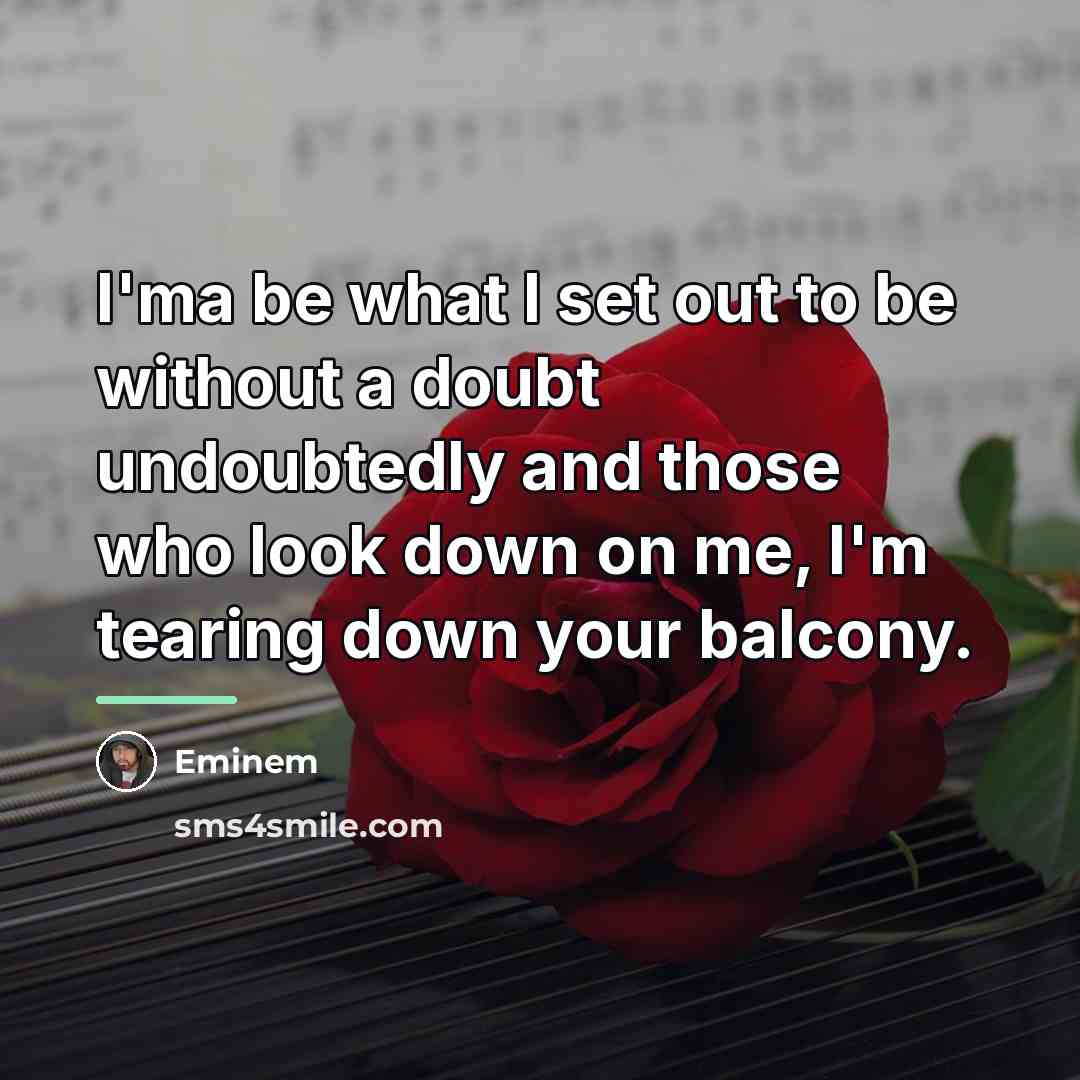 “I'ma be what I set out to be without a…” quote by Eminem