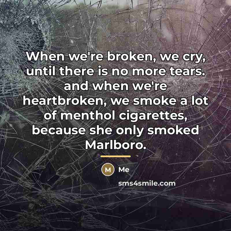 “When we're broken, we cry, until there is no more…” quote by Me