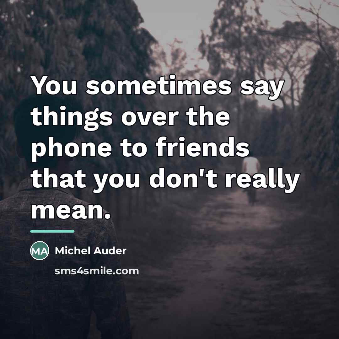 “You sometimes say things over the phone to friends that…” quote by Michel Auder