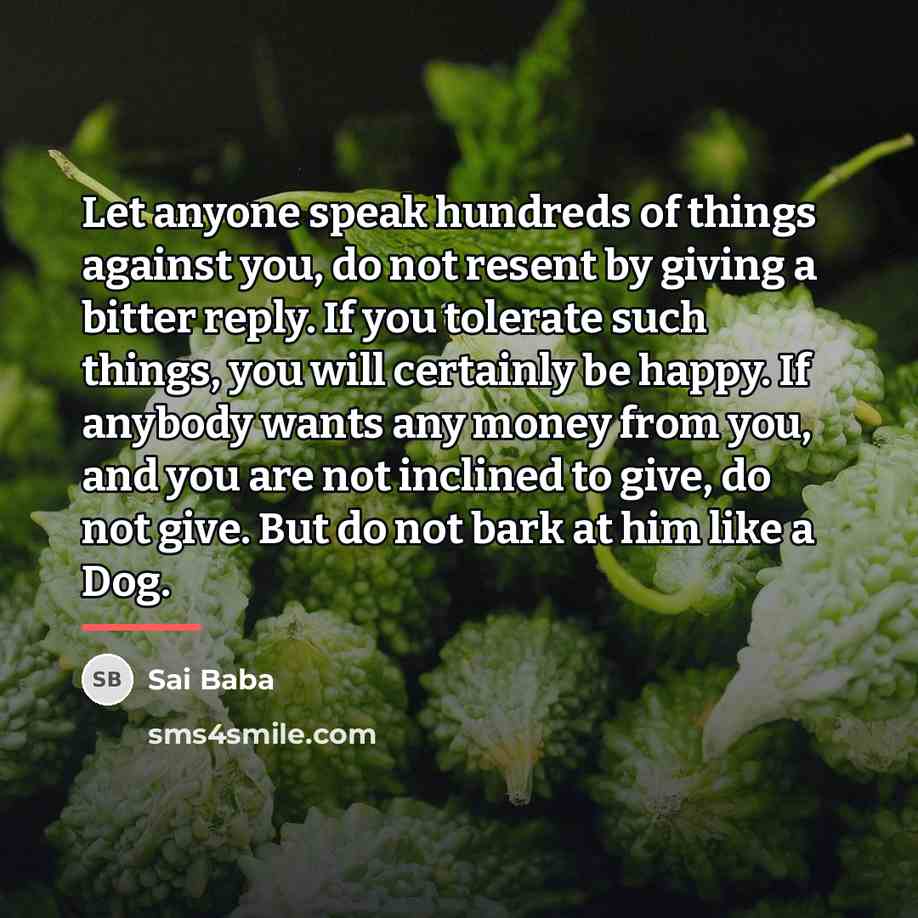 “Let anyone speak hundreds of things against you, do not…” quote by Sai Baba