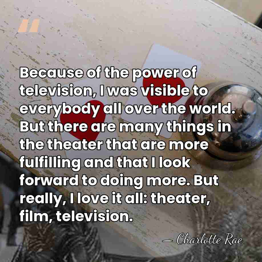 Because of the power of television, I was visible to everybody all&hellip; - Charlotte Rae