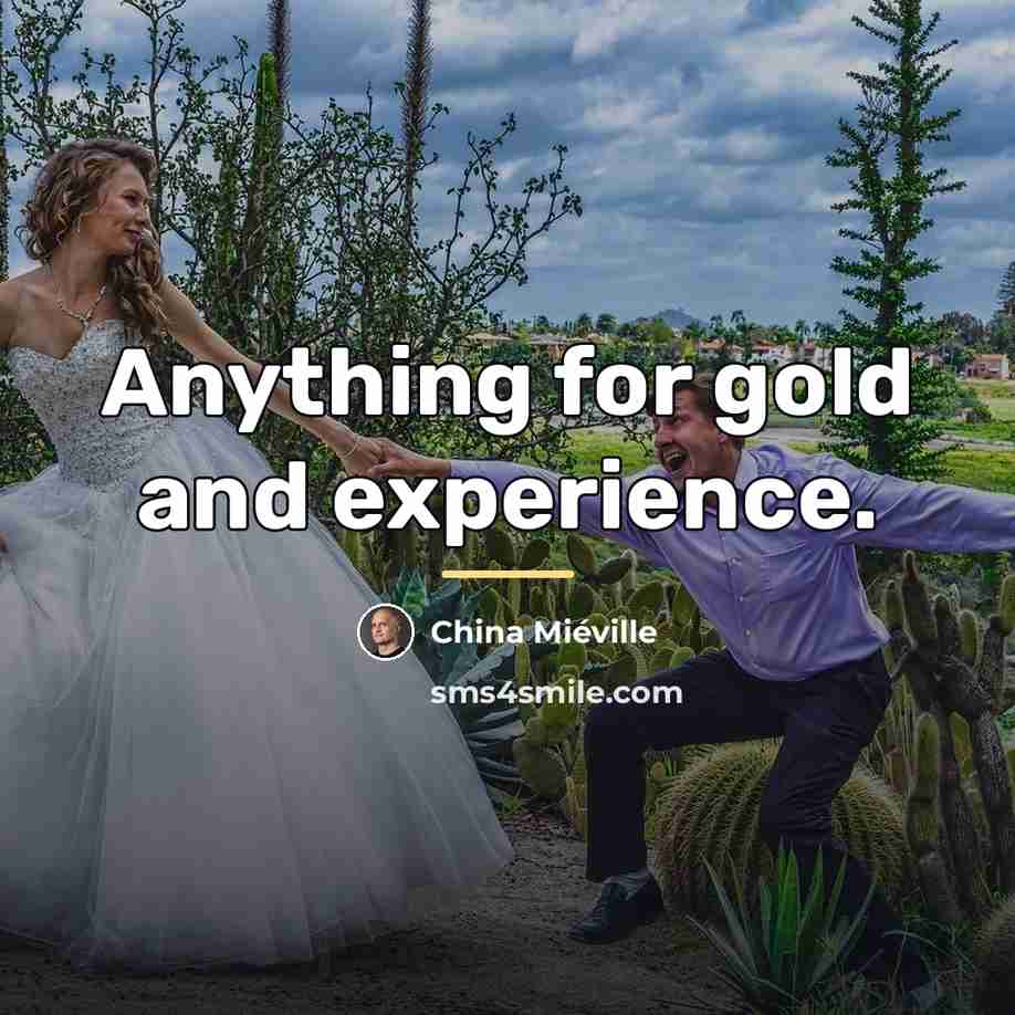 “Anything for gold and experience.…” quote by China Mieville