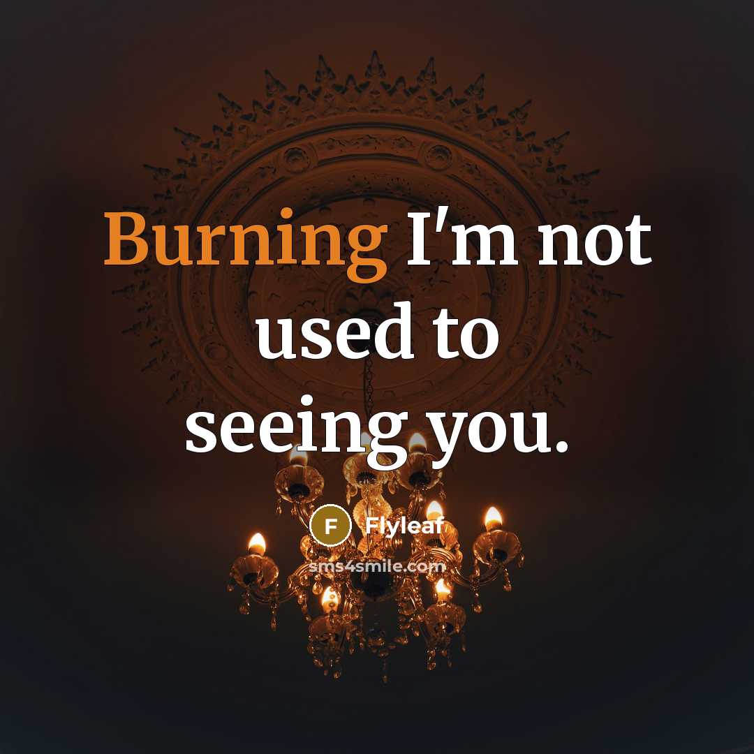 “Burning I'm not used to seeing you.…” quote by Flyleaf