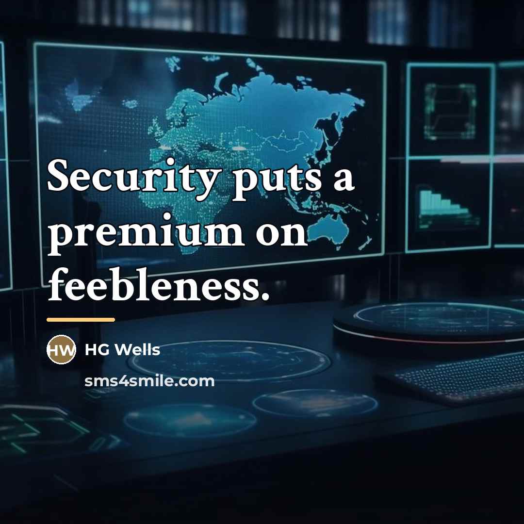 “Security puts a premium on feebleness.…” quote by HG Wells
