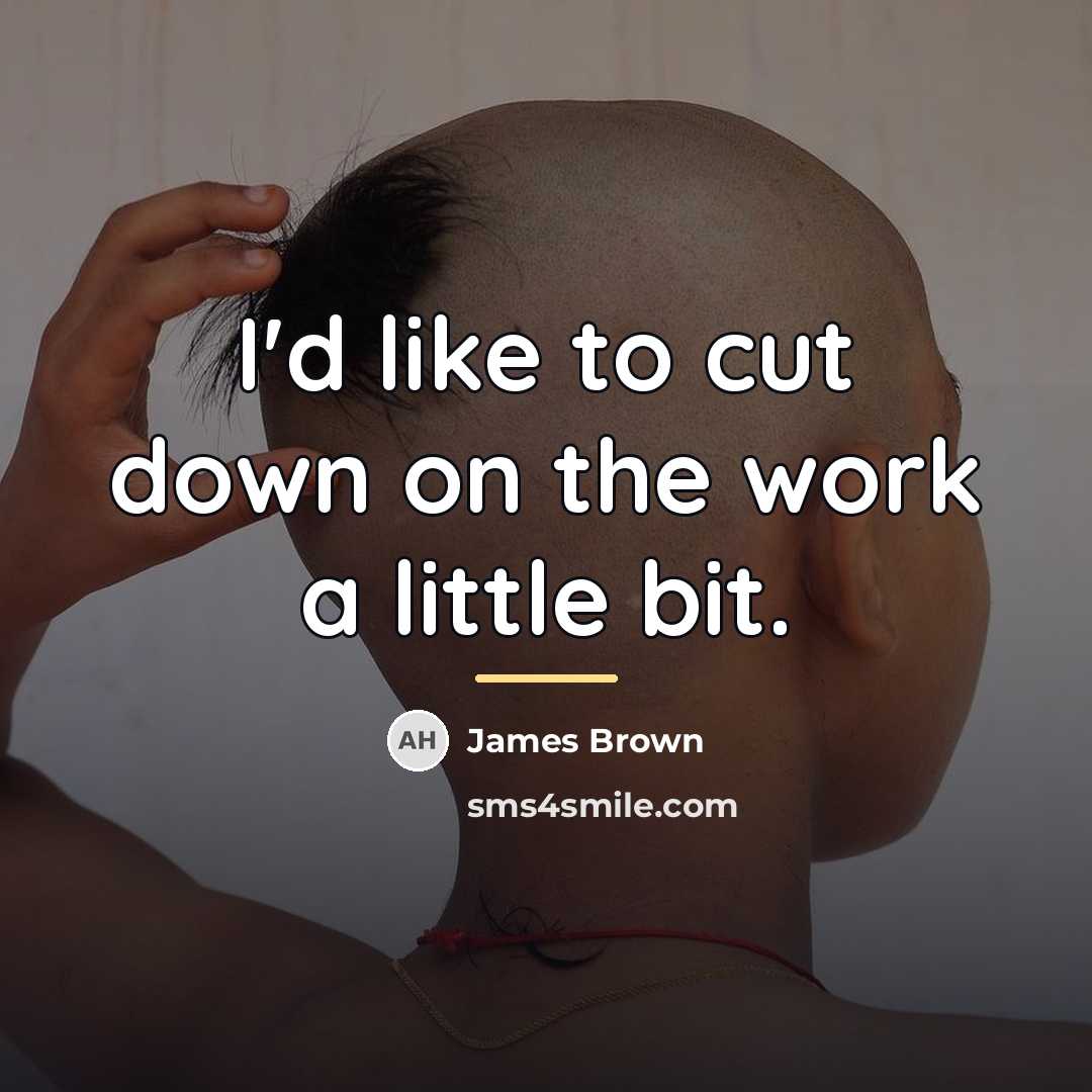 “I'd like to cut down on the work a little…” quote by James Brown