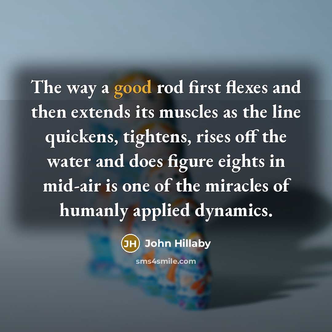 “The way a good rod first flexes and then extends…” quote by John Hillaby