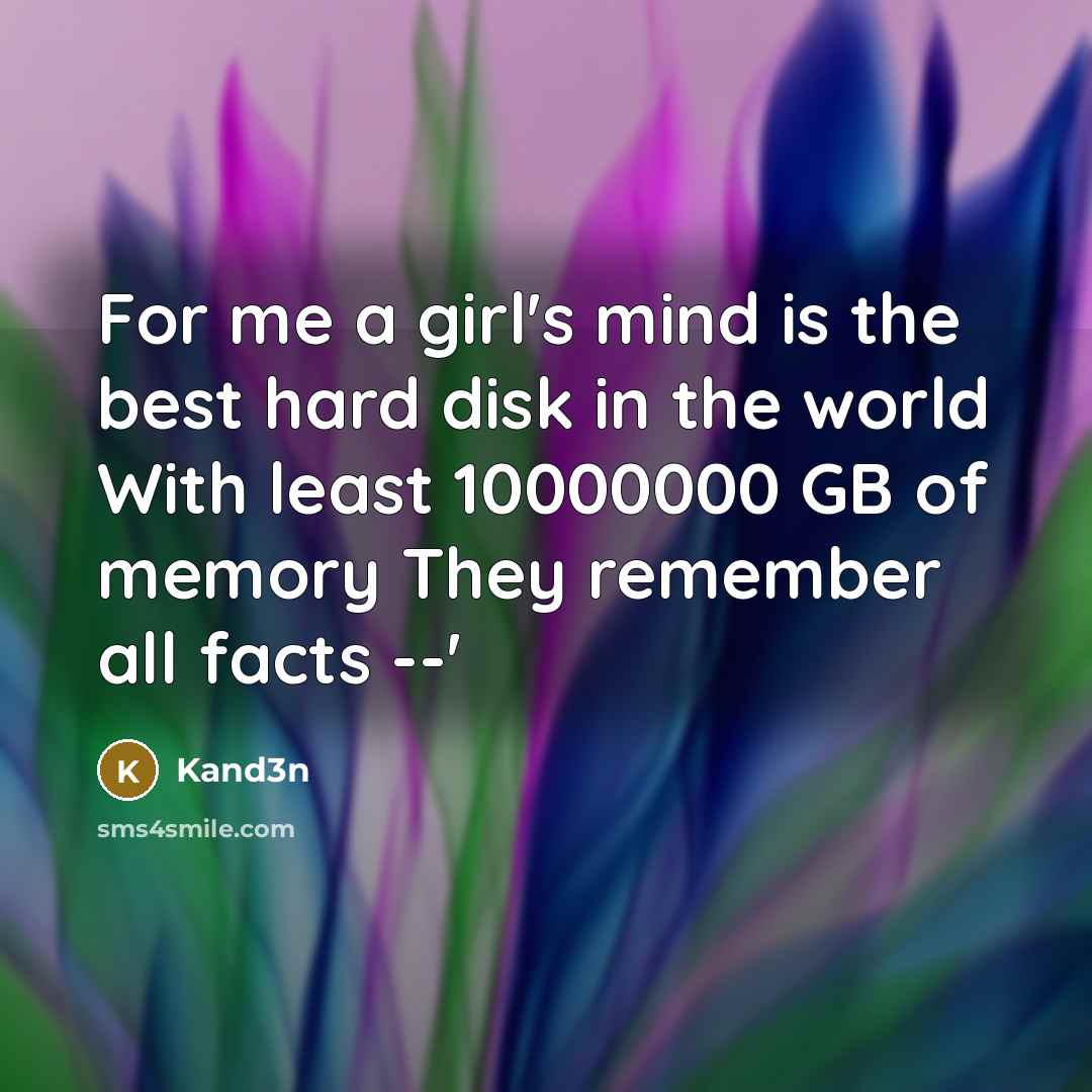 “For me a girl's mind is the best hard disk…” quote by Kand3n