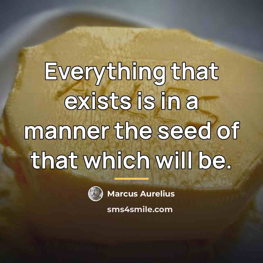 “Everything that exists is in a manner the seed of…” quote by Marcus Aurelius