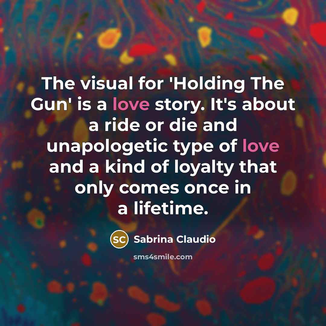 “The visual for 'Holding The Gun' is a love story.…” quote by Sabrina Claudio