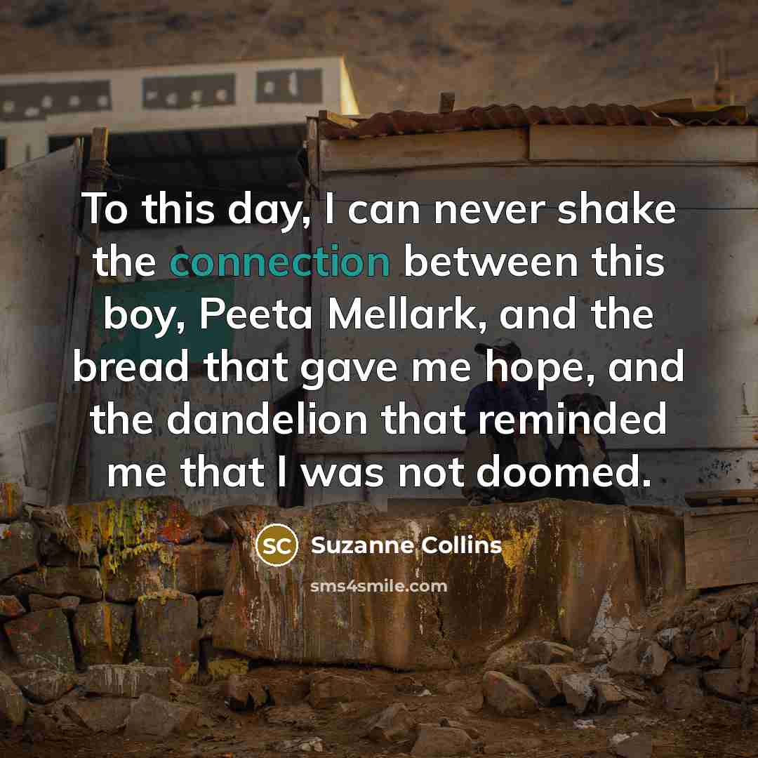 “To this day, I can never shake the connection between…” quote by Suzanne Collins