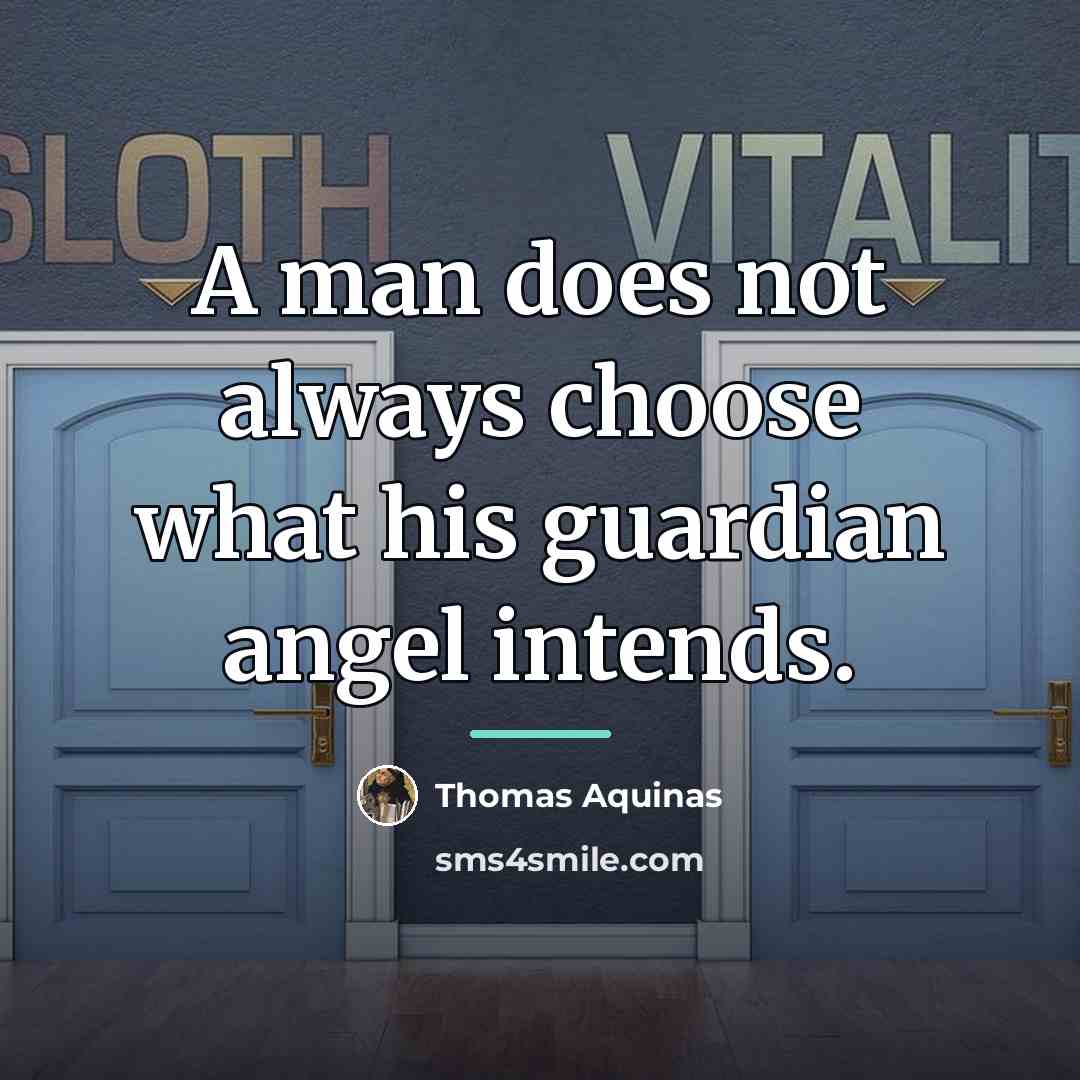 “A man does not always choose what his guardian angel…” quote by Thomas Aquinas