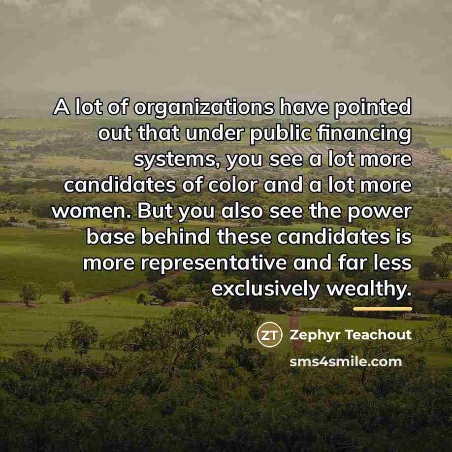“A lot of organizations have pointed out that under public…” quote by Zephyr Teachout