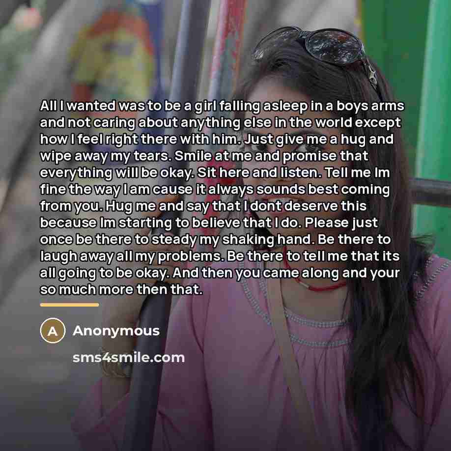 “All I wanted was to be a girl falling asleep…” quote by Anonymous