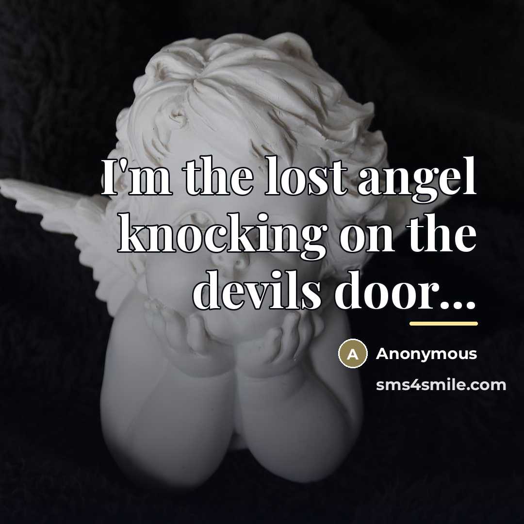 “I'm the lost angel knocking on the devils door...…” quote by Anonymous