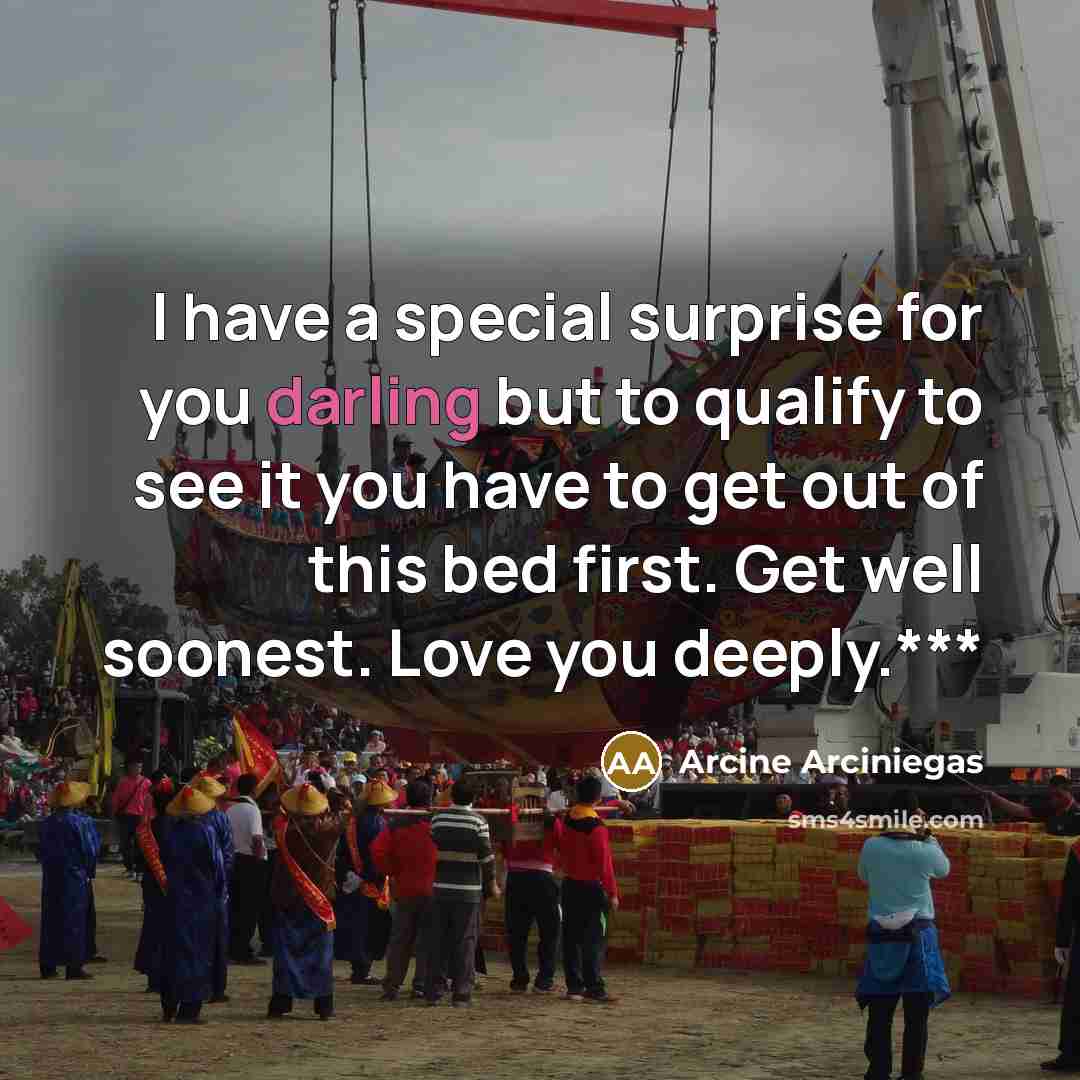 “I have a special surprise for you darling but to…” quote by Arcine Arciniegas