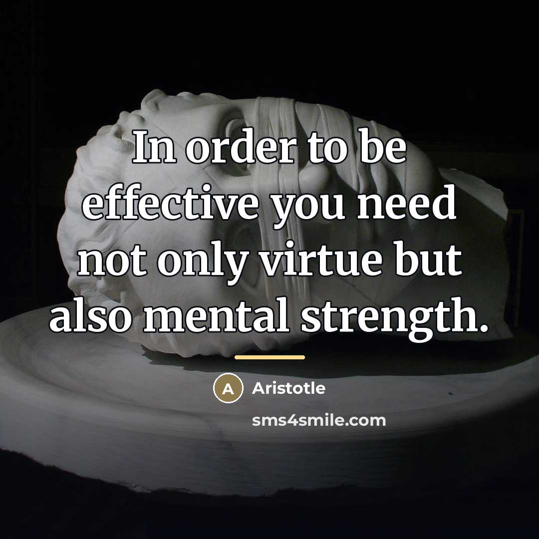 “In order to be effective you need not only virtue…” quote by Aristotle