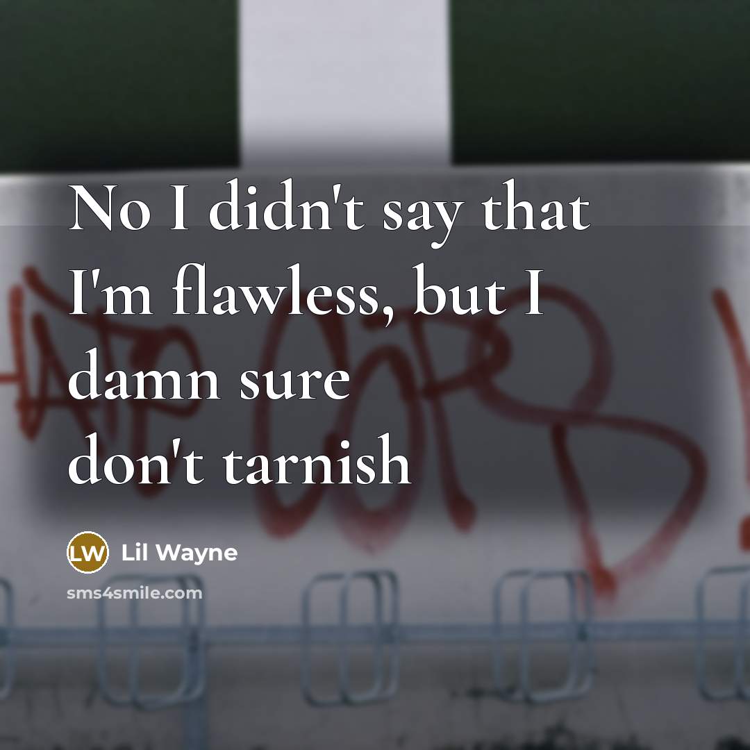 “No I didn't say that I'm flawless, but I damn…” quote by Lil Wayne