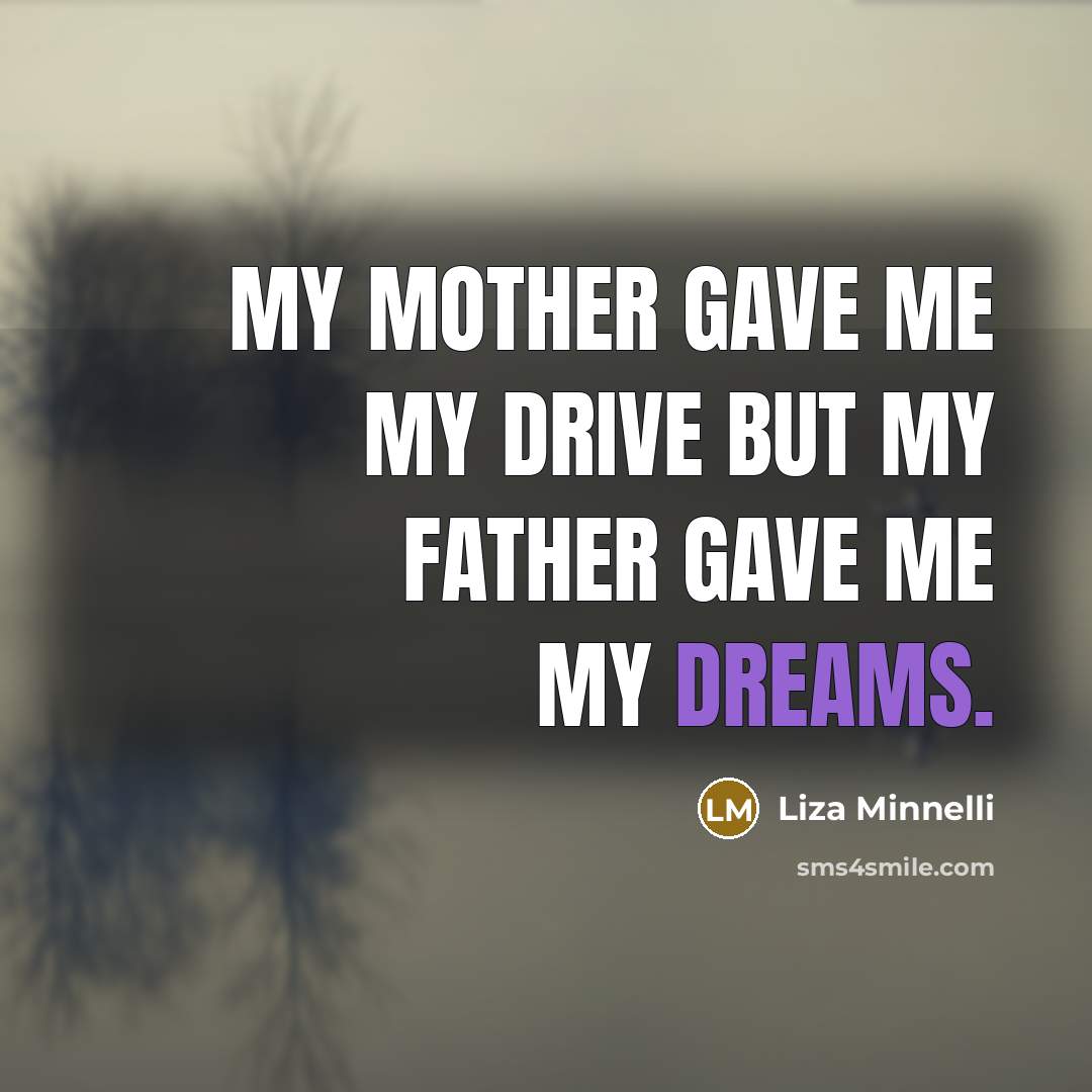 “My mother gave me my drive but my father gave…” quote by Liza Minnelli