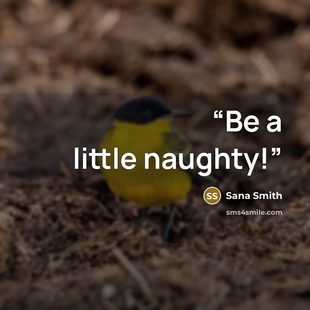 “Be a little naughty!” quote by Sana Smith