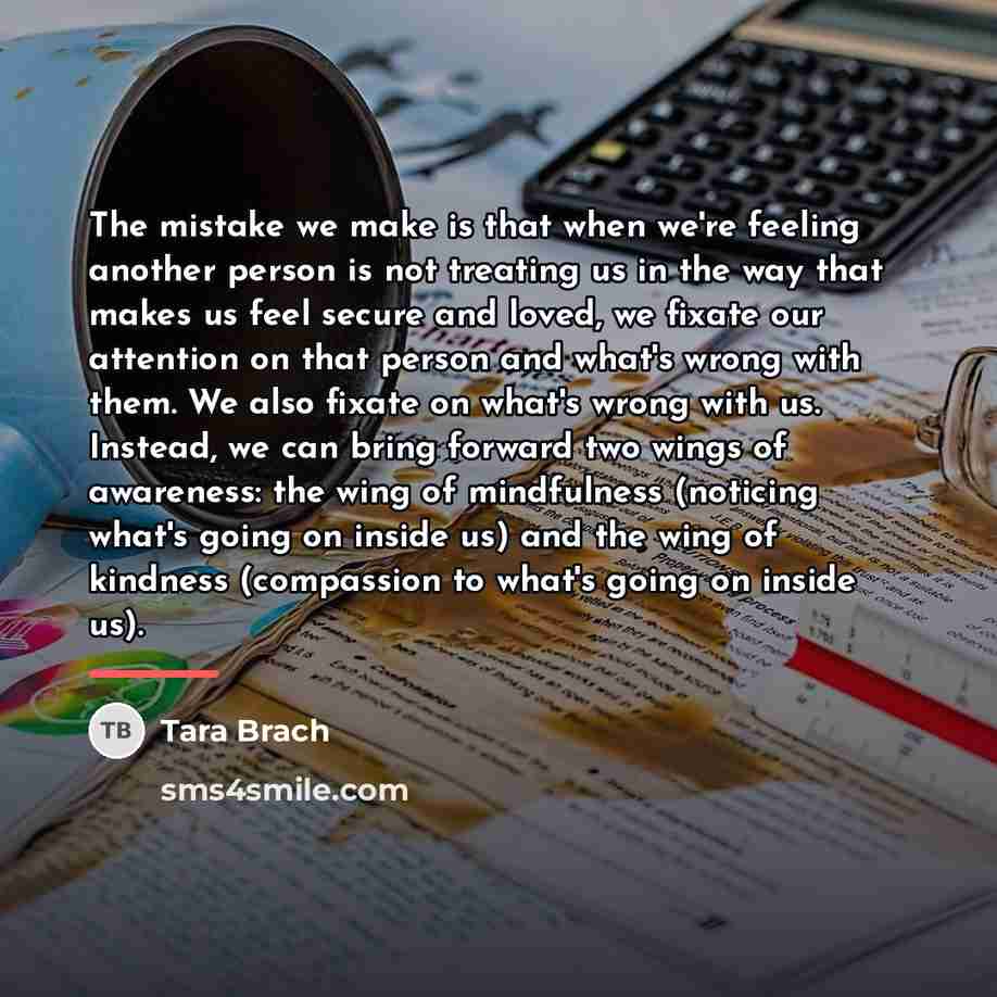 “The mistake we make is that when we're feeling another…” quote by Tara Brach