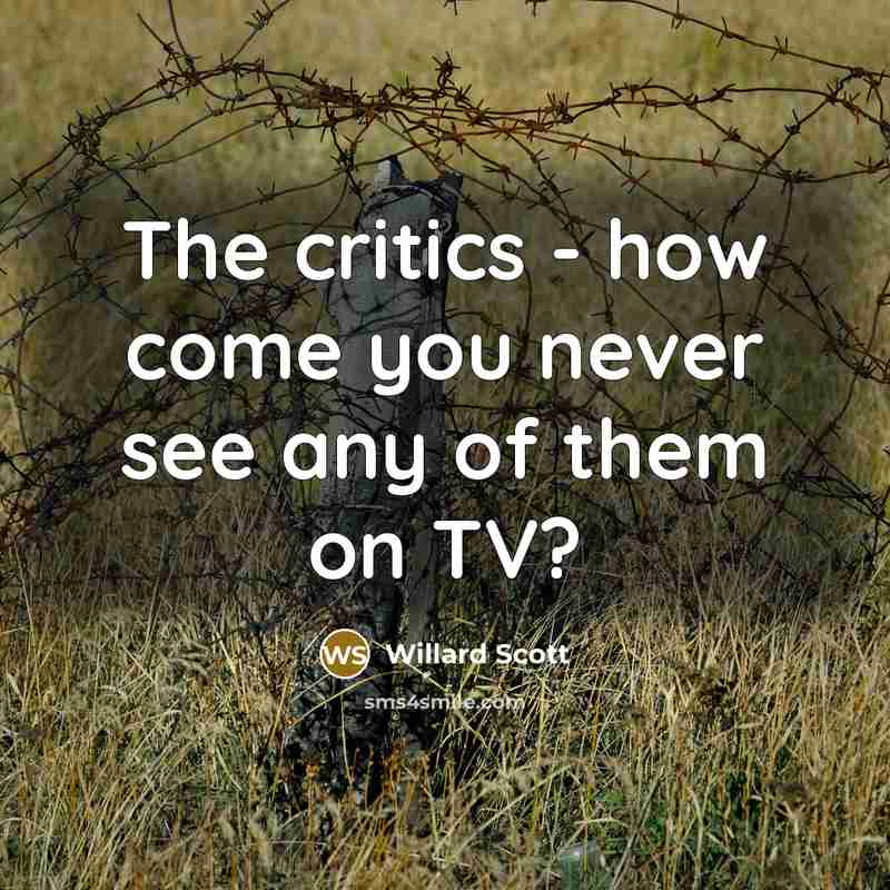 “The critics - how come you never see any of them on TV?” quote by Willard Scott