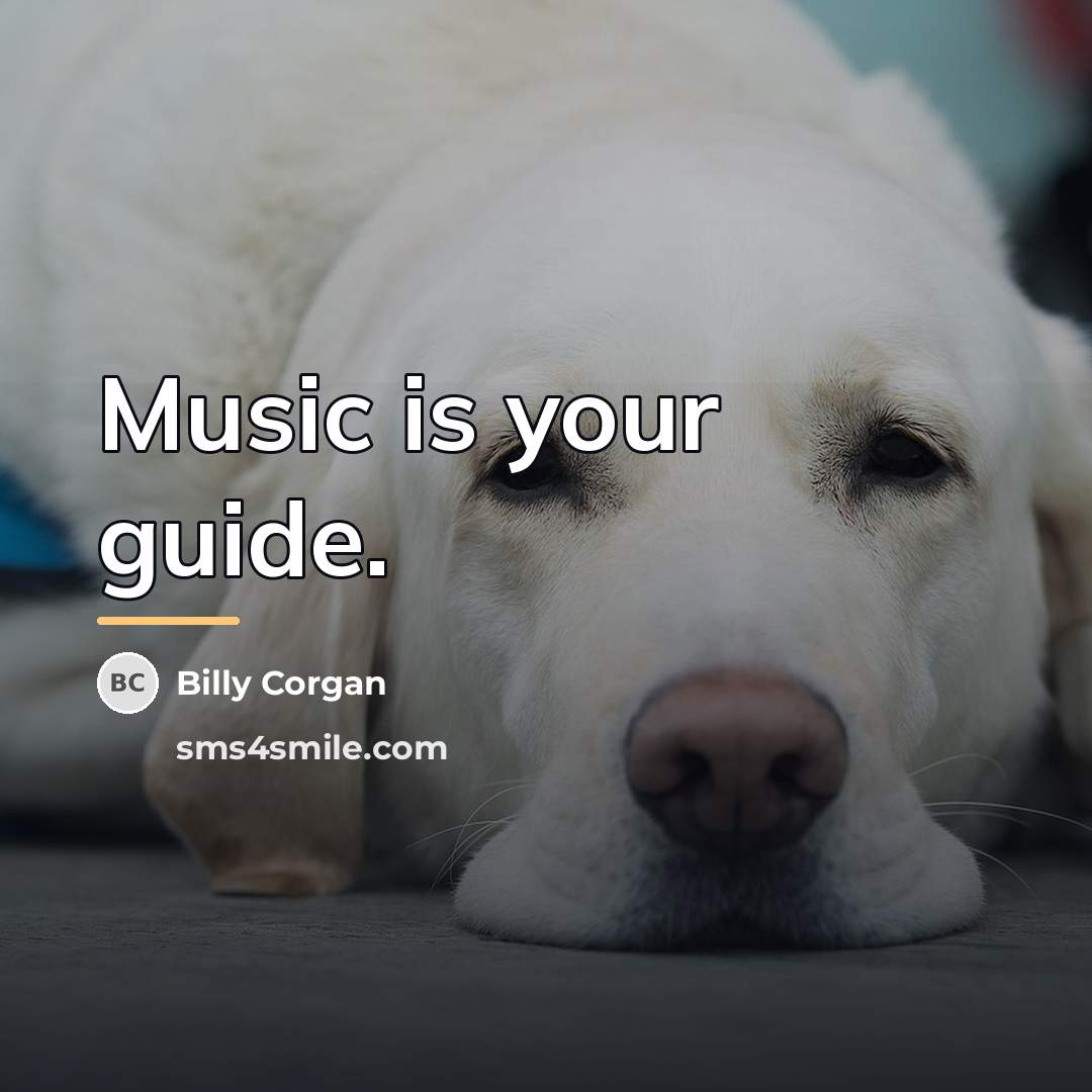 “Music is your guide.…” quote by Billy Corgan