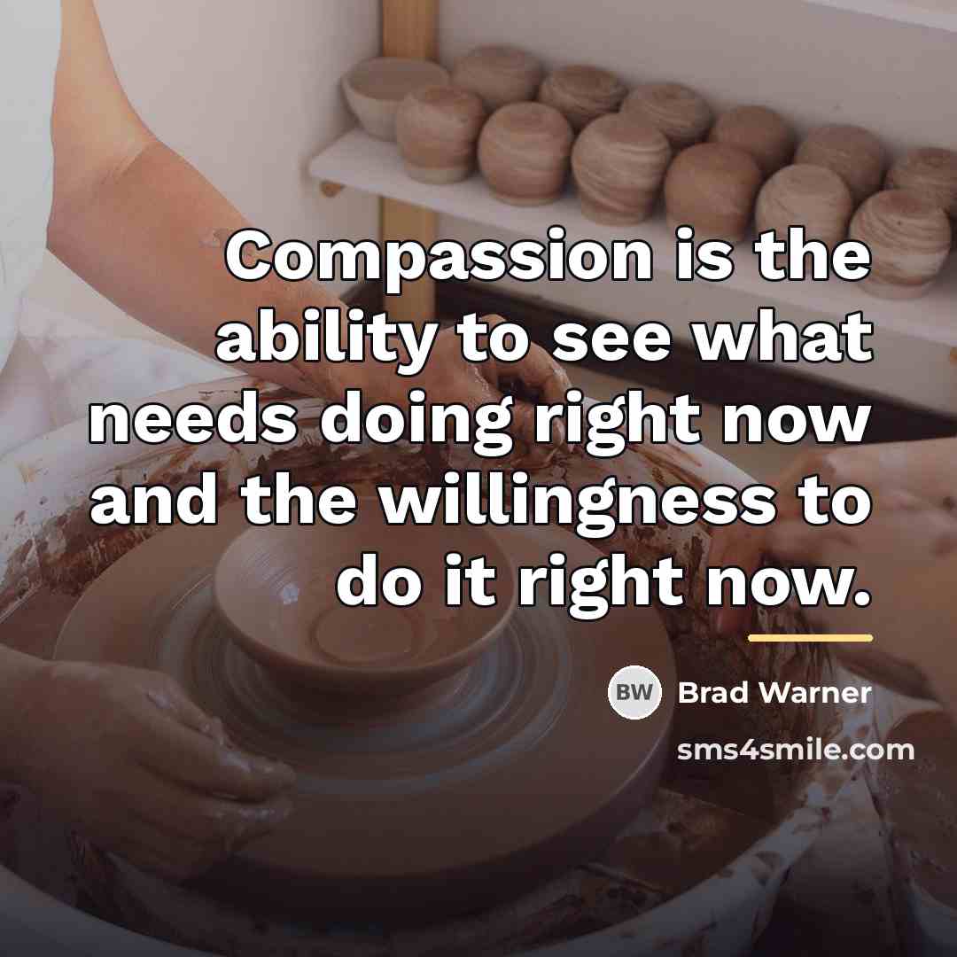 “Compassion is the ability to see what needs doing right…” quote by Brad Warner