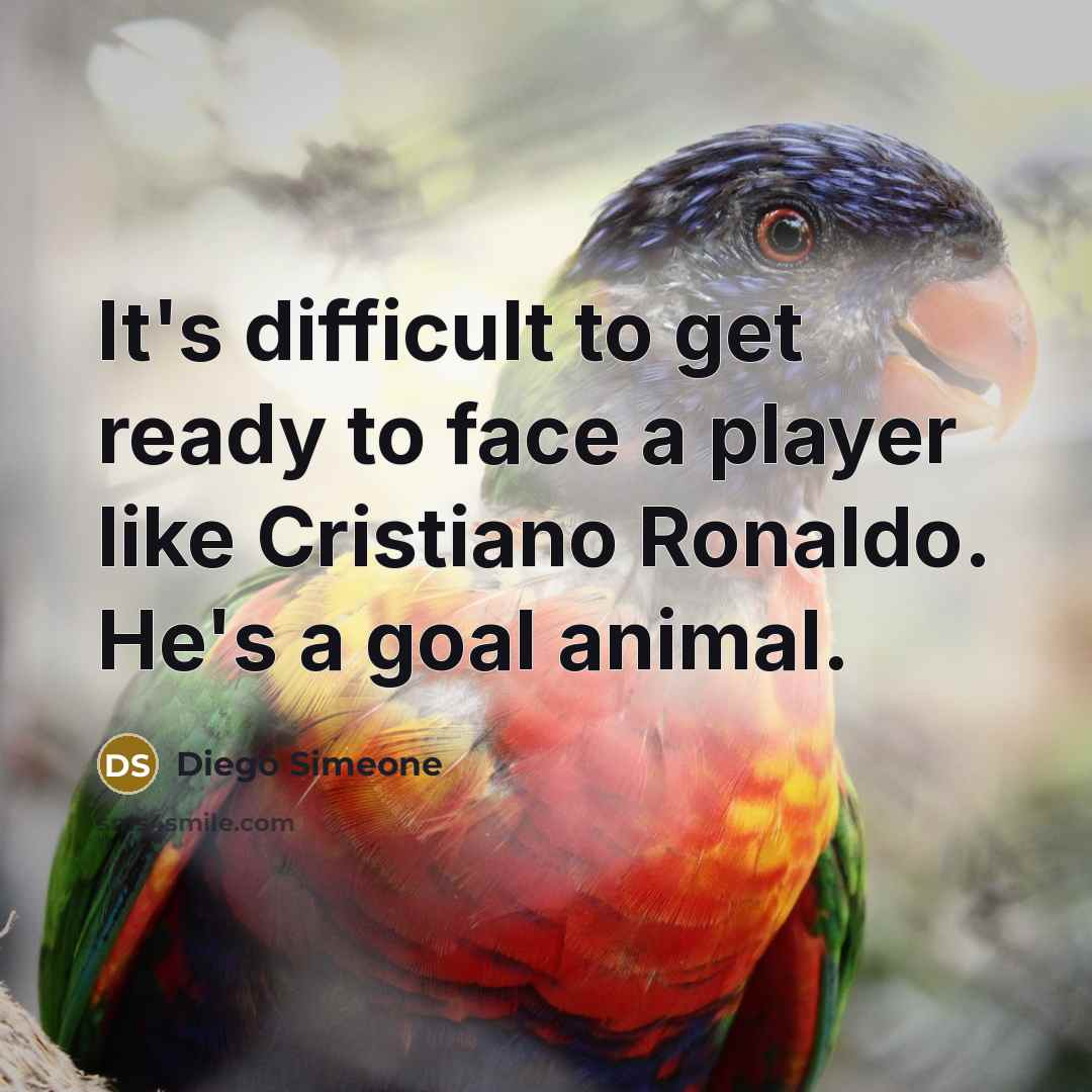 “It's difficult to get ready to face a player like…” quote by Diego Simeone