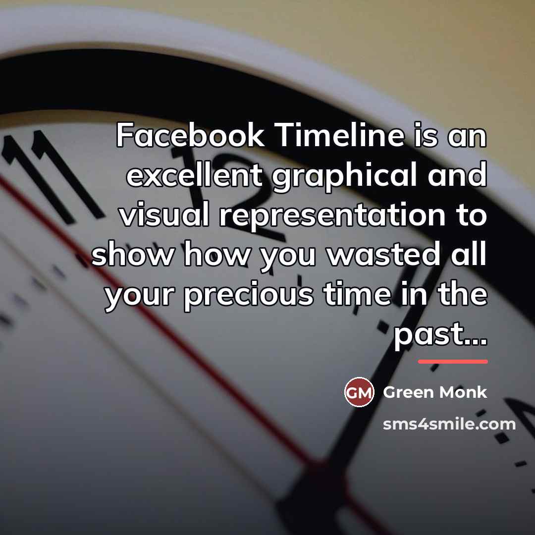 “Facebook Timeline is an excellent graphical and visual representation to…” quote by Green Monk